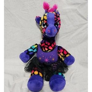 Build A Bear Rainbow Giraffe Wild Style Stuffed Animal Plush Toy 18" With Outfit